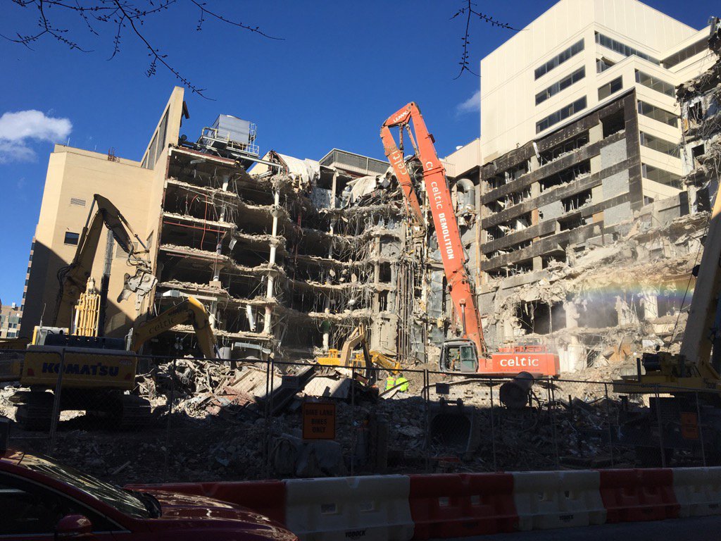 aaronbrickman's tweet image. Pulling down the old @washingtonpost headquarters. #DemolitionProject #demolition