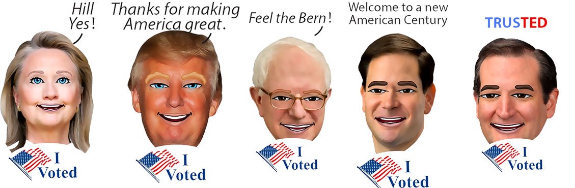 EmojifaceApp's tweet photo. We launched over 1,500 prez candidate emojis! #SuperTuesday #Hillary #Trump #Bernie #MarcoRubio #TedCruz #EmojiFace https://t.co/6XaomqMjDX