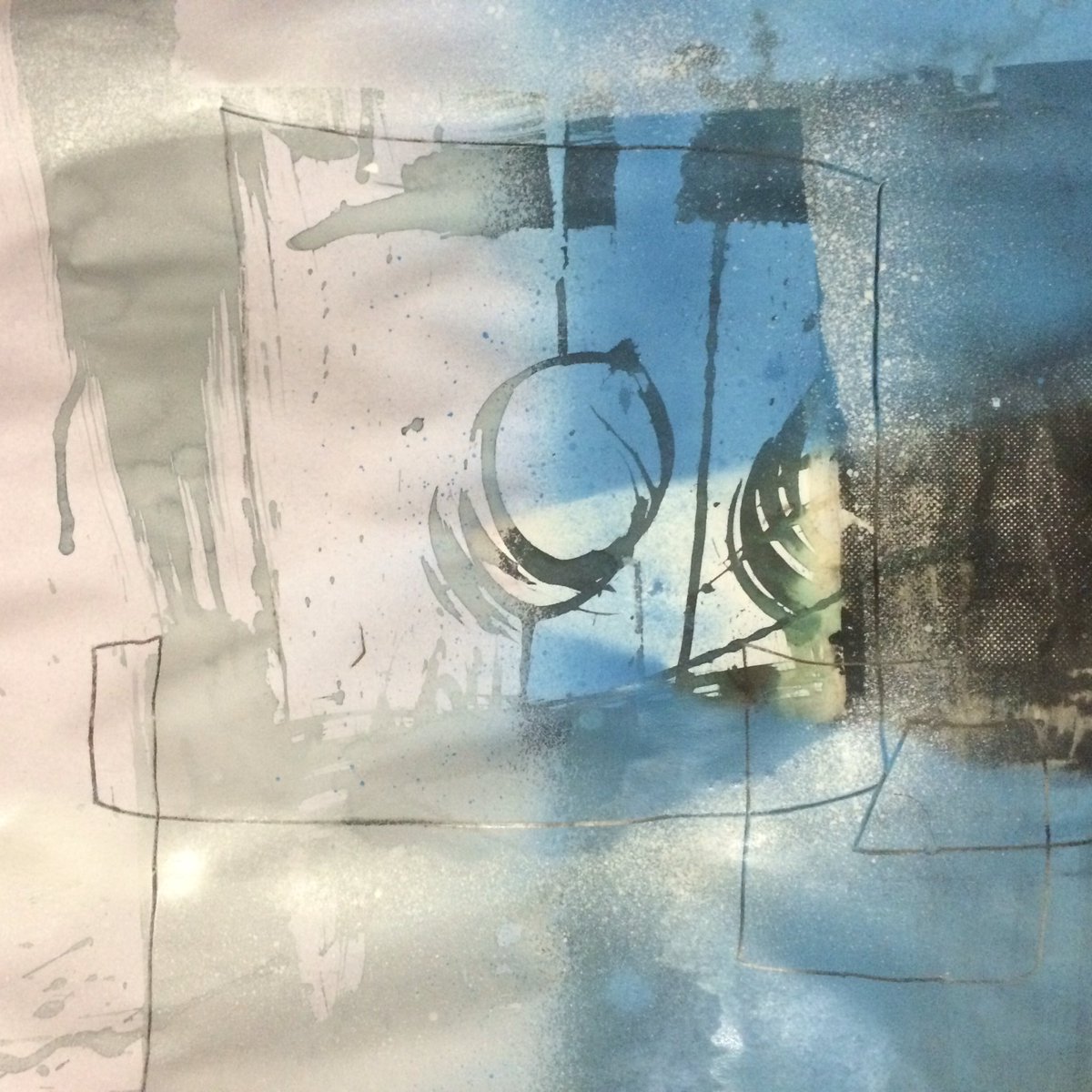 KarenWicks23's tweet photo. #WIP drawing over paint over print; perfect antidote to a stressful day #ATS1516 #fragment https://t.co/oRgHjCRfPV