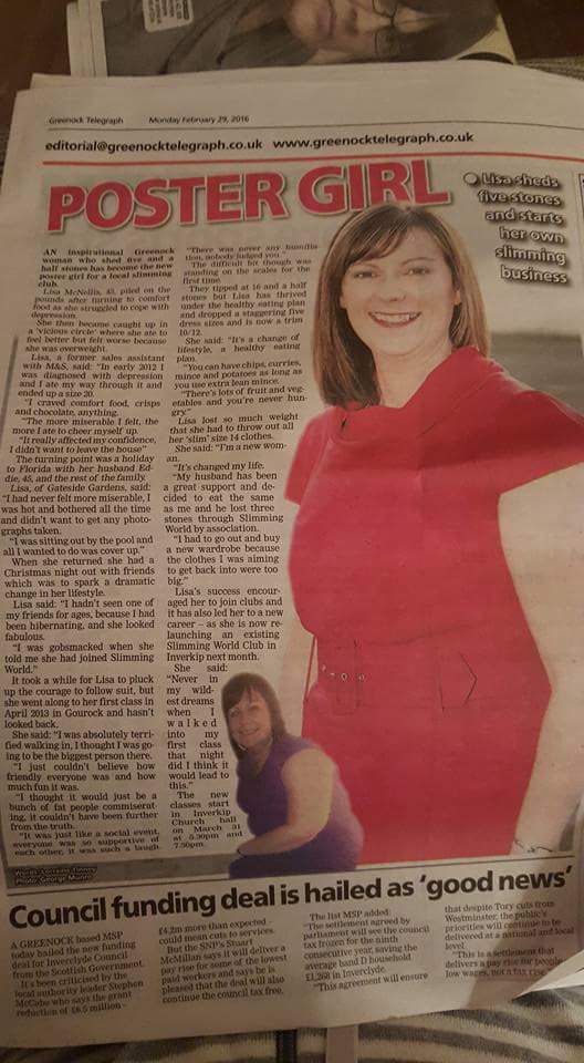 Lisghirl's tweet photo. Finally made it to page 3 lol. #SlimmingWorld #BestdecisionImade #SWInverkip https://t.co/iDAeo7FLWt