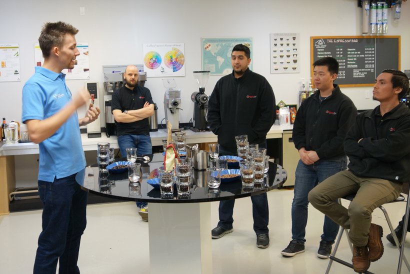 espressotec's tweet photo. Had a fantastic #cupping in our #BaristaLab with @CafeVirtuoso's Nelson Teskey on Friday! #mindblown #coffeetasting https://t.co/t0eCIcYO9x