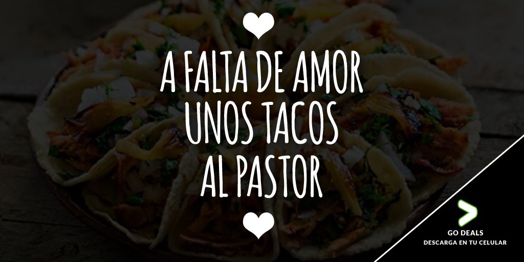 godealsmx's tweet photo. ¡Olvídate de la dieta y consulta los mejores #deals para echarte unos tacos! Descarga GRATIS nuestra app. https://t.co/ZNjz34dv0i