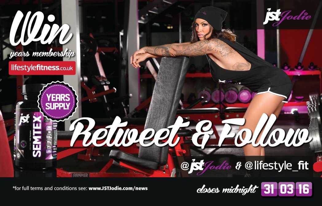 FOLLOW @JSTJodie <a href="/lifestyle_fit/">Lifestyle Fitness</a> &amp; RT #Competition for chance to #Win yrs supply #SEMTEX &amp; #Membership #JSTLifestyle