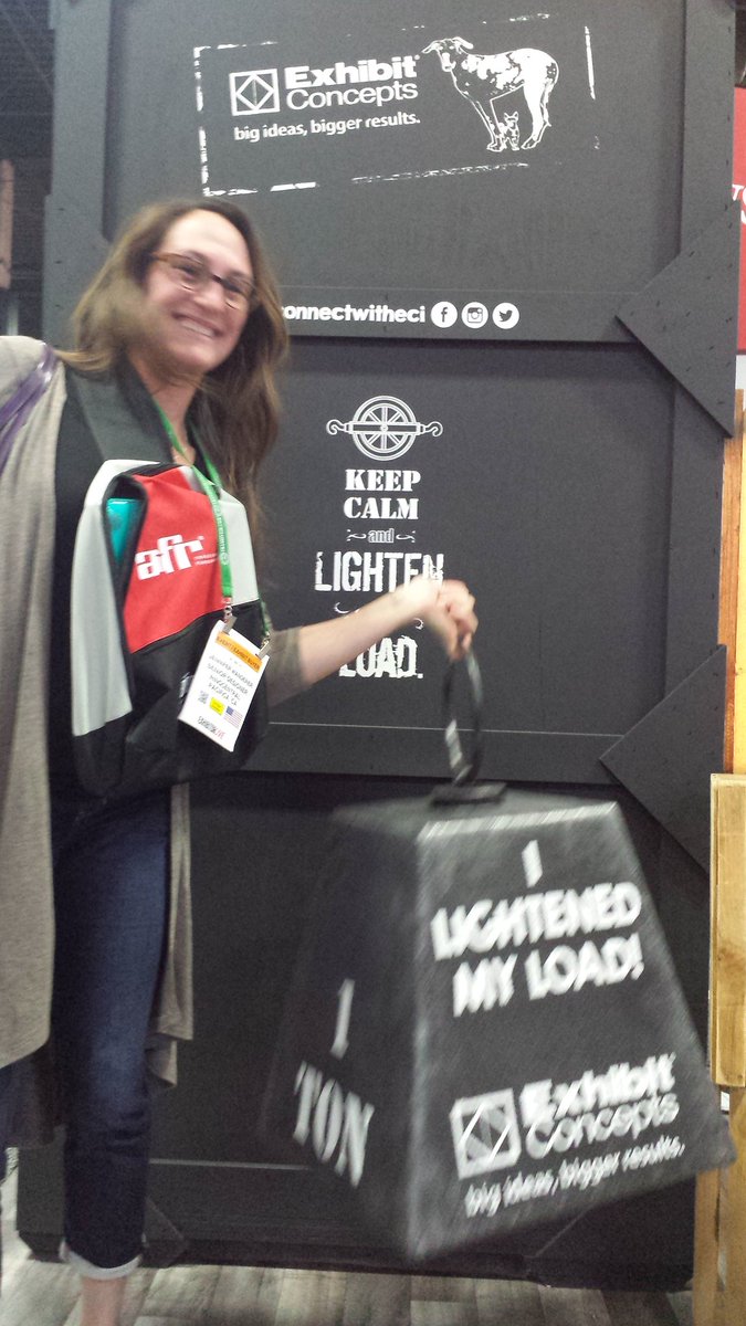 exhibitconcepts's tweet photo. Whew! We're LIGHTENING A LOT OF LOADS at #EXHIBITORLIVE, stop by 1461 to learn more. #connectwitheci https://t.co/ko78txPfFS