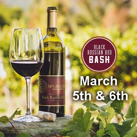 McGregorWinery's tweet photo. This Saturday... The Black Russian Red Bash. #FLXwine #FLXevents https://t.co/lwTRCCmjEY https://t.co/B5nPCsH8TW