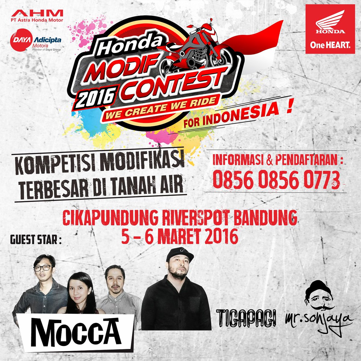 Honda Modif Contest is back! Yuk para modifikator saatnya tunjukin karyamu. Seri 1 Bdg 5-6 Mar 2016 #WeCreateWeRide