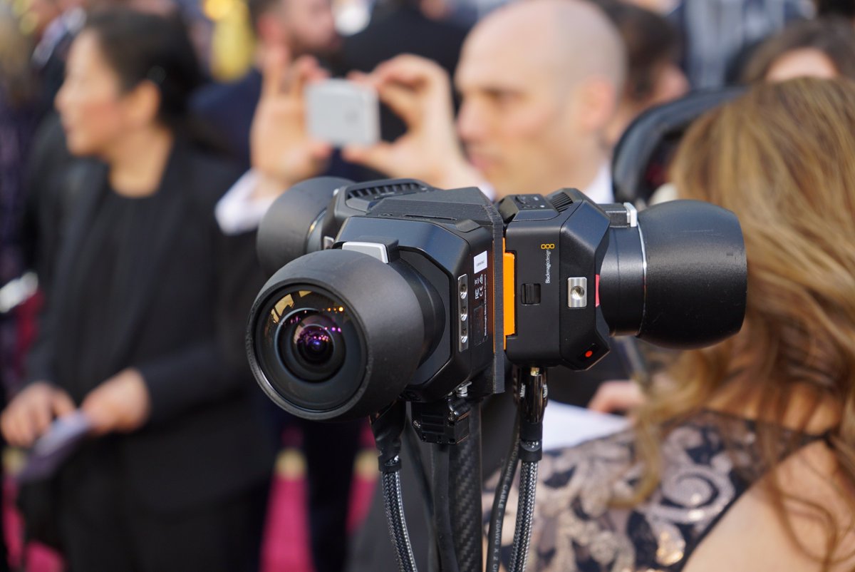 360DesignsVR's tweet photo. Our forthcoming Mini EYE™ 3 camera, featuring #blackmagic micro cameras made its debut at the #oscars last night https://t.co/x8clNJk9Hw