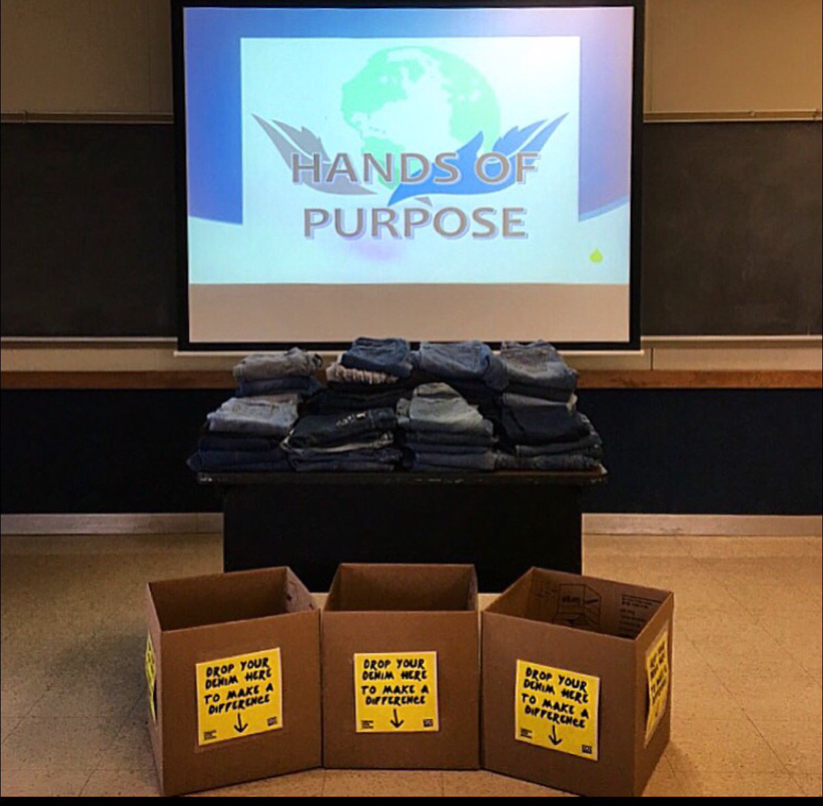 HandsofPurpose's tweet photo. Our jean donation boxes 😀 https://t.co/yVYqHmzAh2