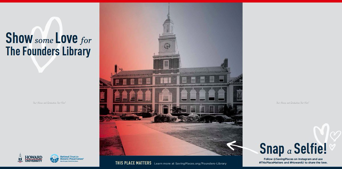 HowardU's tweet photo. Celebrate Founders Library as a National Treasure &amp; visit the Lower Level of Blackburn to sign a celebratory banner! https://t.co/2hdoKo6NIt