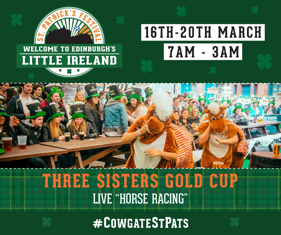 the3sistersbar's tweet image. #CowgateStPats #StPatricks Full info facebook.com/events/1256795… @edinburgh @Scotland4me @CowgateHostel @Edinburghhostel
