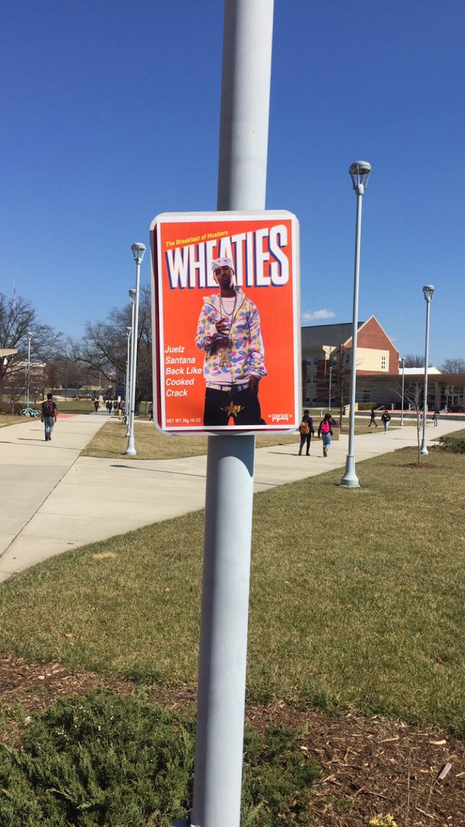 J_Clean's tweet photo. CLEAN SLATE JUELZ WHEATIES POSTERS. ON CAMPUS TODAY. BREAKFAST OF HUSTLERS. @TCS704 

Worldwide. https://t.co/6EQSWDmgJY