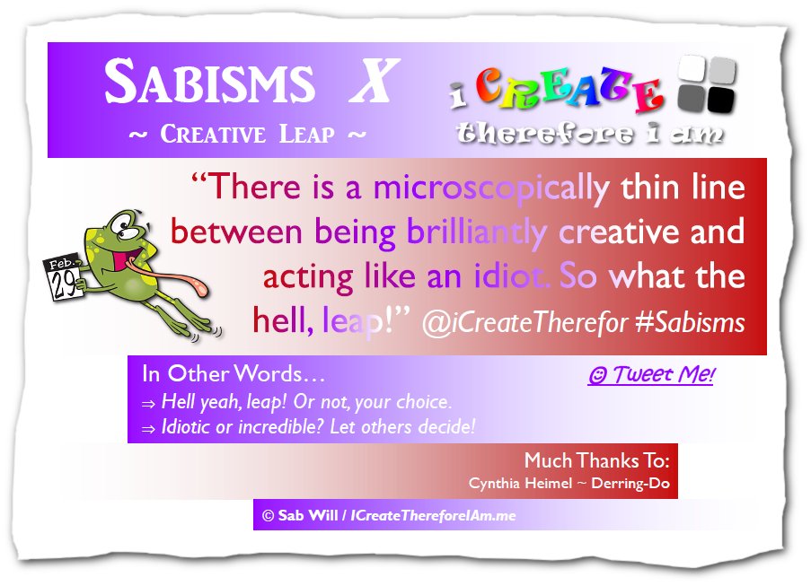 iCreateTherefor's tweet photo. 🎨 #SABISMS No.X “Leap Yeah!" https://t.co/46kpnatU4o 🐸 @CreativeBizMind @MindMapMad #creativity #imagination https://t.co/7KHryHnE0I