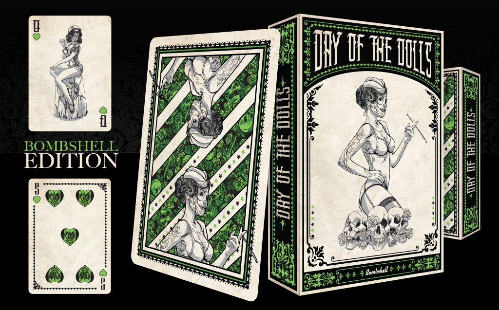 StephenToler's tweet photo. The Bombshell Edition from the Day of the Dolls @kickstarter campaign! https://t.co/XwNNTdwJ3d #cardistry #cardist https://t.co/napxOZlpjj