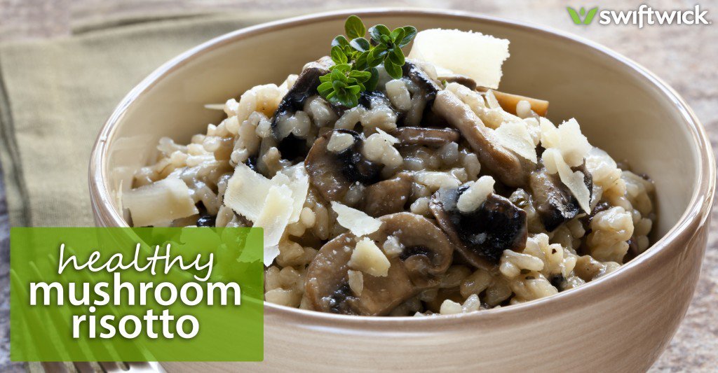 Make this white wine healthy mushroom risotto for dinner tonight! Recipe here: bit.ly/1QQxLAV