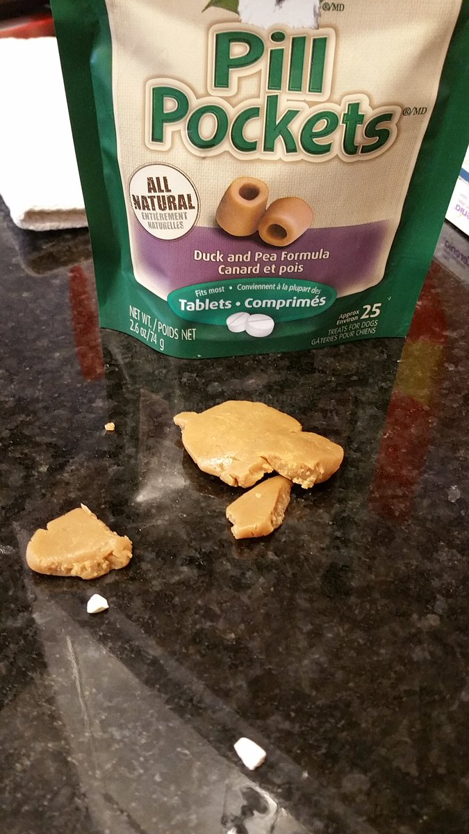 Schnoodles's tweet photo. This is how our order of Pill Pockets arrived when packaged w/something heavier. #Rendereduseless @AmazonHelp https://t.co/Xz3AHIywr1
