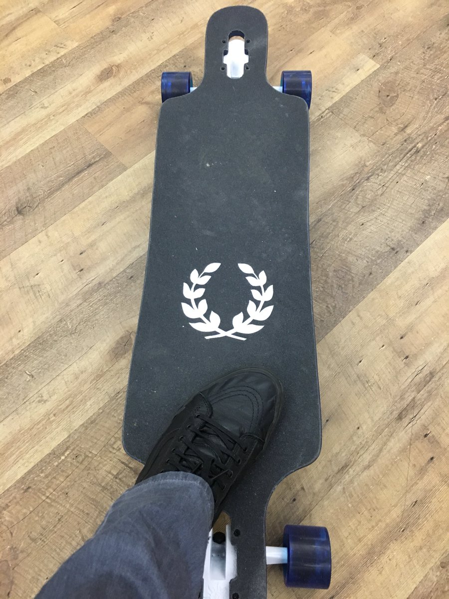 helpscout's tweet photo. Riding out the office on a 1 of a kind Help Scout skateboard thanks to our @davemart_in! #customerchamp #skatechamp https://t.co/1W30V04KI8