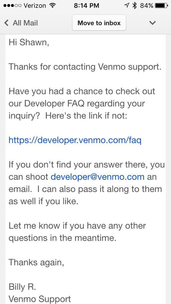 TrackABill's tweet photo. @VenmoSupport same thing is happening as before. developer@venmo.com hasnt responded to 3 emails of mine in a month. https://t.co/42UlTVBMzC