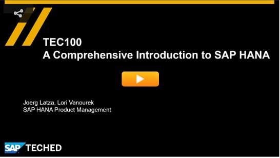 Chrisvdmerwe_'s tweet photo. A Comprehensive Introduction to SAP HANA #SAPTechEd #Lectureoftheweek https://t.co/aydr5y44PA https://t.co/Z9uelgm69a