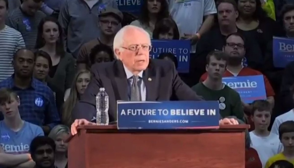 BostonGlobe's tweet photo. "We have a broken criminal justice system," Bernie Sanders says in Milton. Watch live: https://t.co/fZsHbvfcZf https://t.co/ch2BPc9A3x
