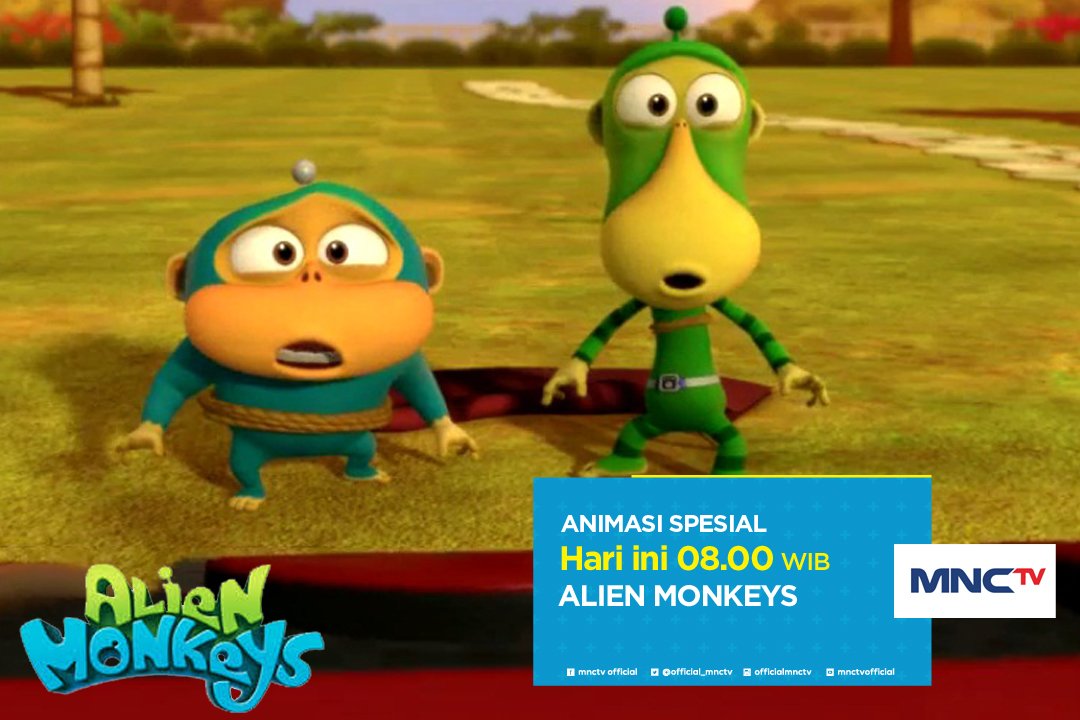Official_MNCTV's tweet photo. Sambut pagimu dengan semangat bersama #AlienMonkeys yuk. Serunya akan hadir pkl 08:00 #AnimasiSpesial https://t.co/oSDpG6YNPa