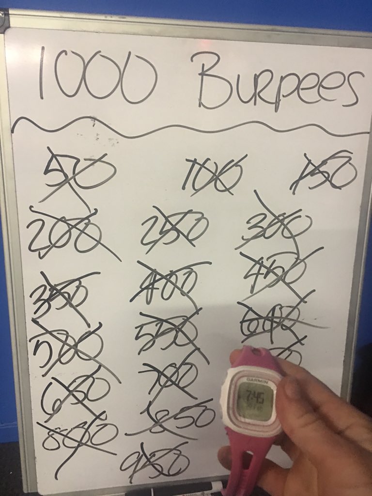 coachcaseyfit's tweet photo. #LeapDay going down in history! 1000 #burpeesforboobs in 150min @FoobieFitness @ninjawarrior #breastcanceravenger https://t.co/zFibl27SGC