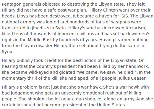 wikileaks's tweet photo. Hillary Clinton is a bigger threat to world peace than the Pentagon https://t.co/E2oAtKJ4ei  https://t.co/D4et6NGyBD https://t.co/IYCwv43FSj