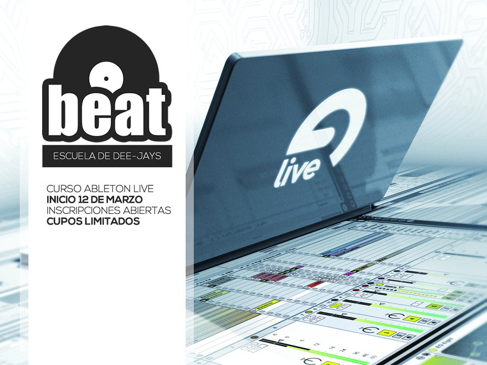 escuelabeat's tweet photo. CURSO ABLETON LIVE! Aprende a crear tu propia música, vos podes ser uno de los productores del momento! #abletonlive https://t.co/C6AvEWlqF9