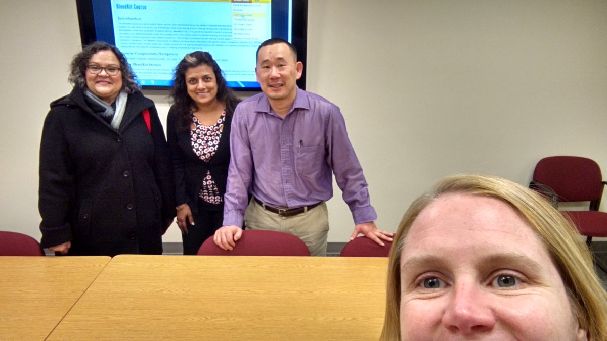 MegPereira's tweet photo. #BuffaloState #Blendkit2016 Cohort viewing today's live webinar. How do you decided what's online or face to face? https://t.co/JnmaQN6Gkw