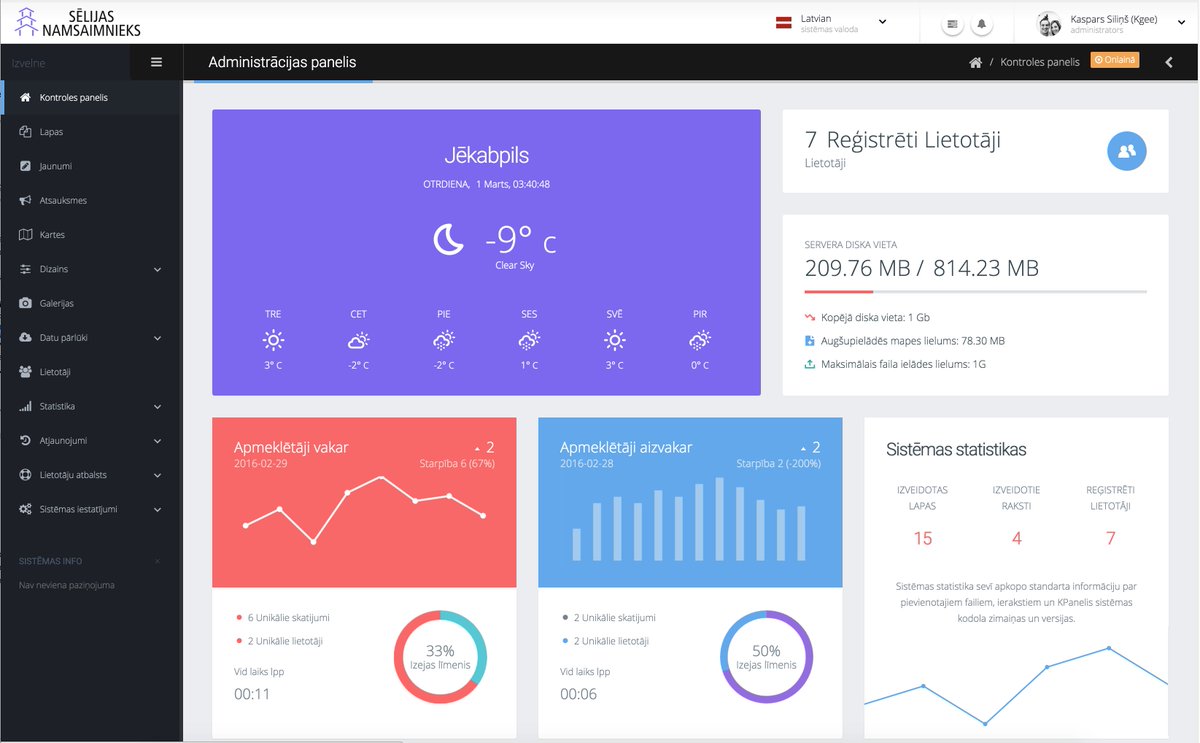 KGDizainslv's tweet photo. KPanelis 3.2.0 - visā savā krāšņumā. Iebūvēta “Store - eVeikalu” sistēma, Uzlabots GUI, utt. #Kpanel #CMS #update https://t.co/dl0l4PQ6Uh