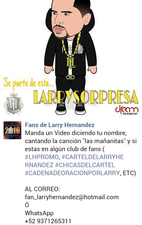 fansdelarry's tweet photo. Se acerca el cumpleaños de @larryhernandez1 y tu puedes formar parte de la sorpresa. #LarryHernandez #FansDeLarry 🎁 https://t.co/oga2jHPvG6