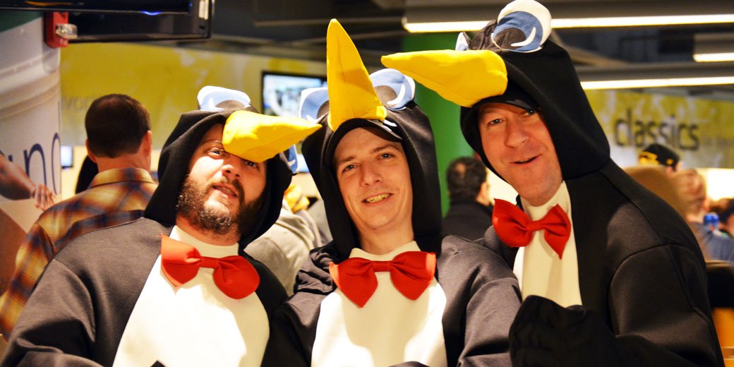 penguins's tweet photo. Shoutout to all the stuPENdous fans who joined us for tonight's game. Especially this hat trick of penguins! https://t.co/j8YAox07xl