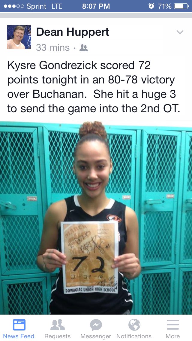 SkyDigg4's tweet photo. Little sis had 72. Come on y'all.....that is TOUGH! Love you girly https://t.co/GOU7V7WZIK