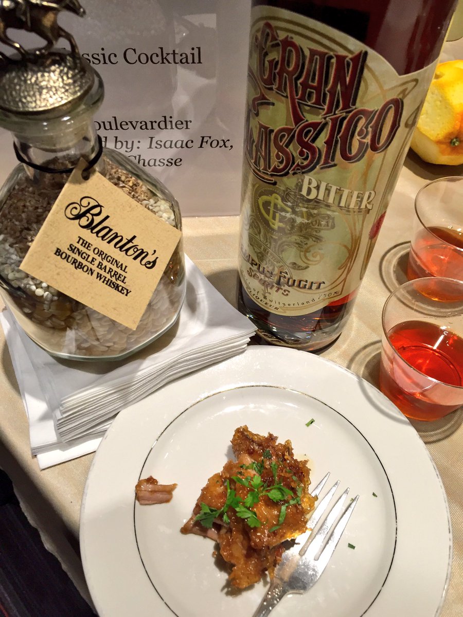 Blanton's Bourbon and top shelf making cocktails southern cuisine at @Bourbon_classic
