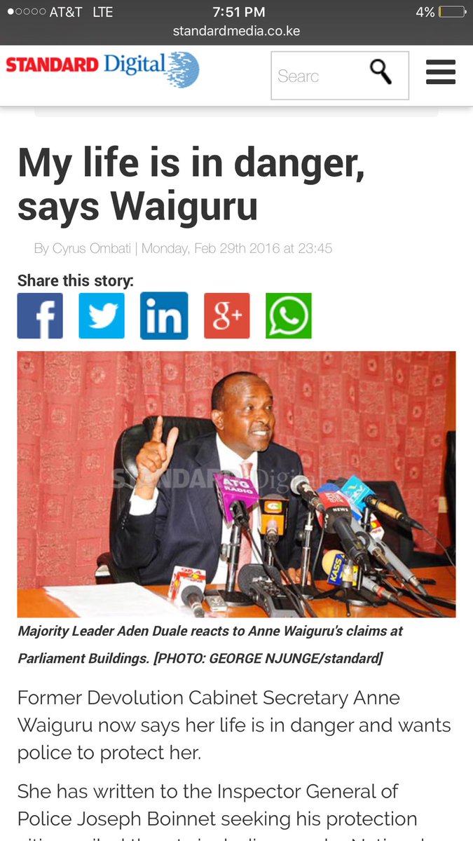 erwoti's tweet photo. All major newspapers headline #WaiguruDeathThreat Real or girl crying cornered and crying wolf? #WaiguruBombshell https://t.co/voRwQ9eSp6