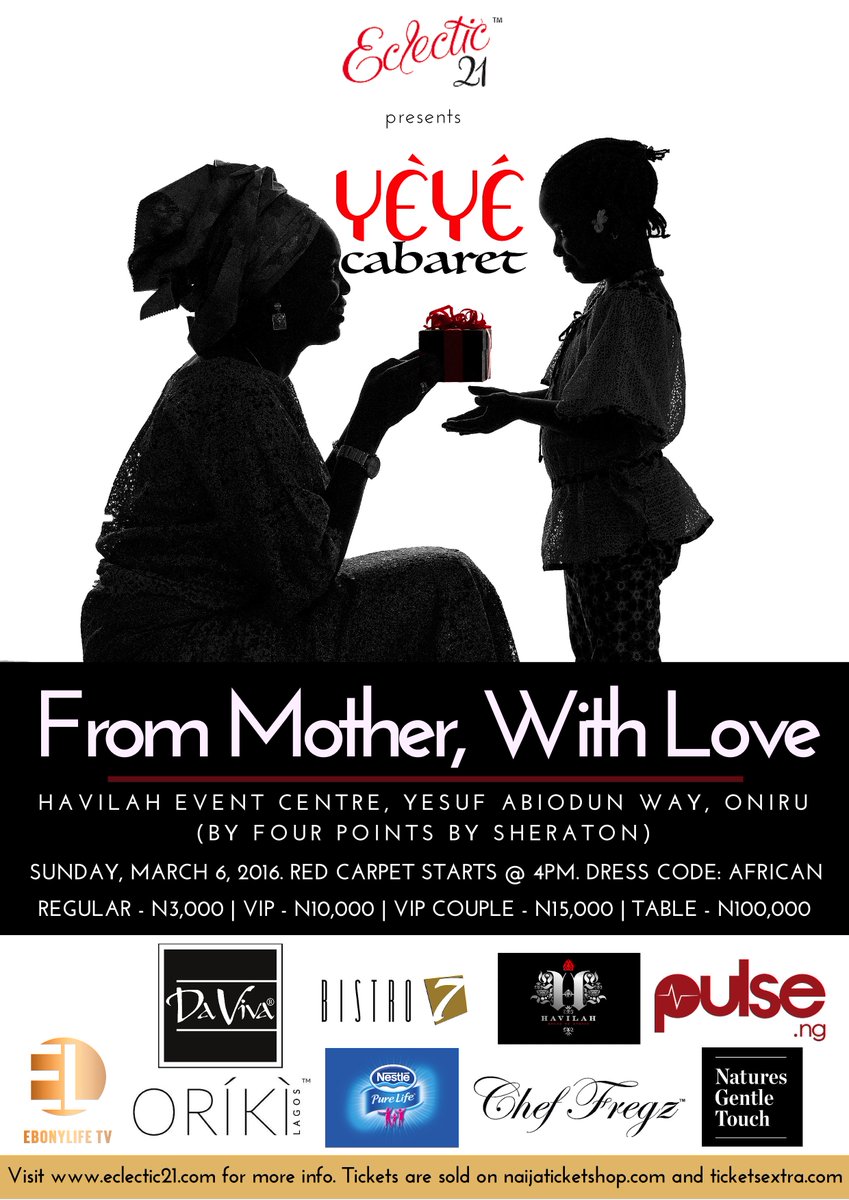 Yeye_Cabaret's tweet photo. ...Celebrating Motherhood @eclectic_21 @deledipe #Yeye2016 #yeyeCabaret #FromMotherWithLove #FirstTweet https://t.co/fLsEkbUZtJ