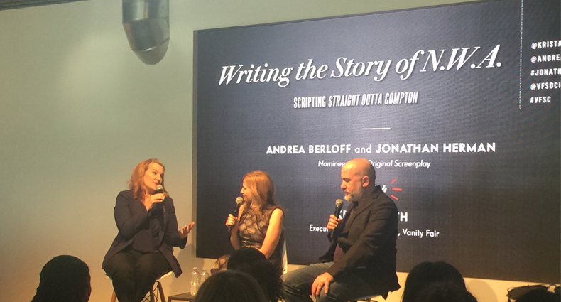lalanii's tweet photo. Met @andreaberloff and #jonathanherman so I'm good for the week! #oscars #screenwriter 😍 https://t.co/QOw8SGxtGY https://t.co/D6g5XpbWSo