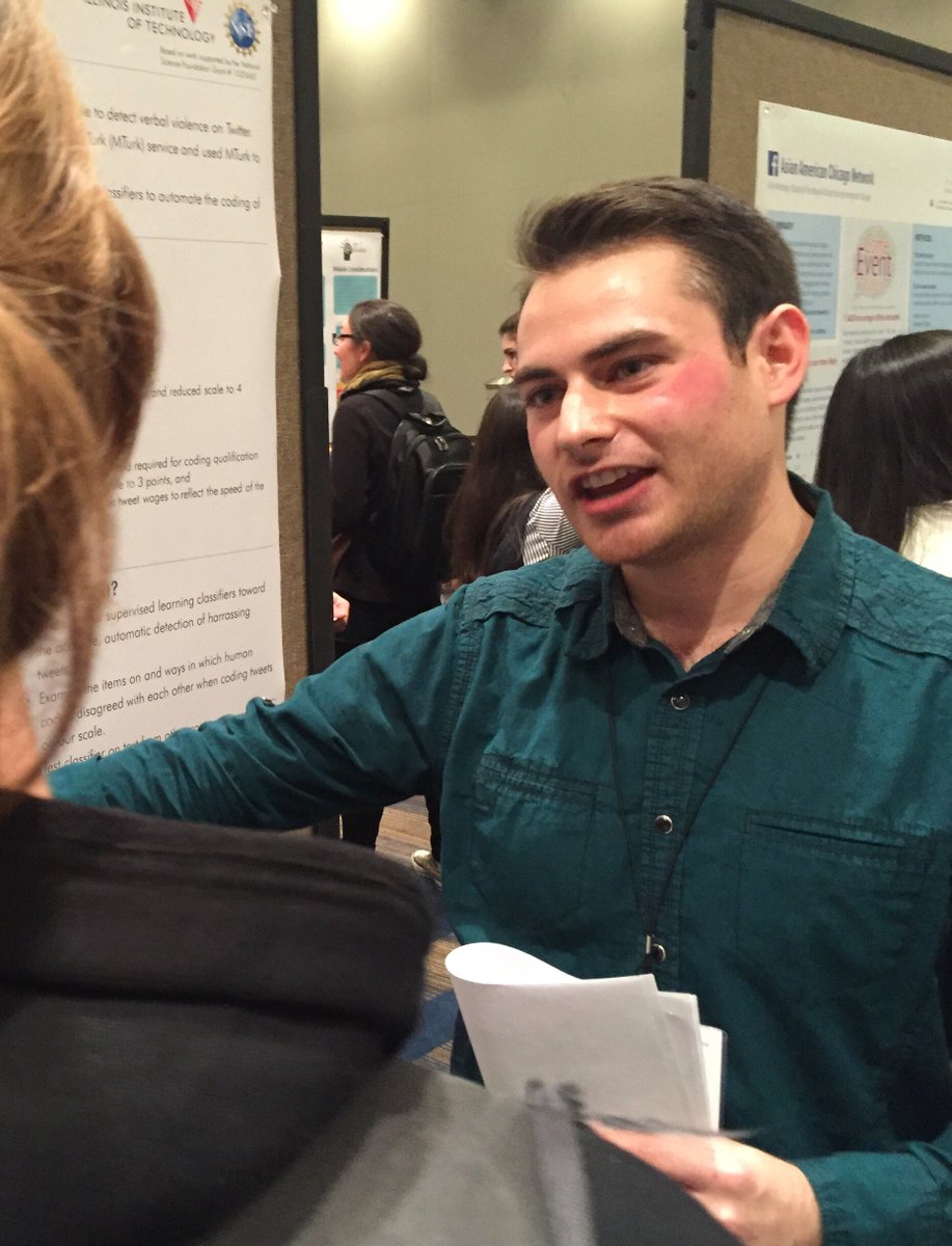 libbyh's tweet image. Students rocking their posters at #CSCW2016 #illinoistech