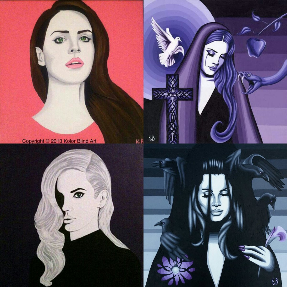 KevinRayBennett's tweet image. 4 years of @LanaDelRey as my muse. '12,'13,'14 &amp;amp;'15. Ready for '16? #lanadelrey #painting #art #artwork #lanadelrey