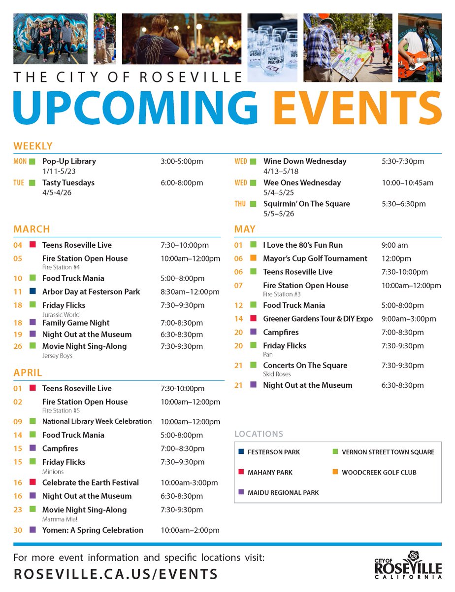 Check out this list of upcoming events...
#roseville #rosevilleevents #downtownroseville