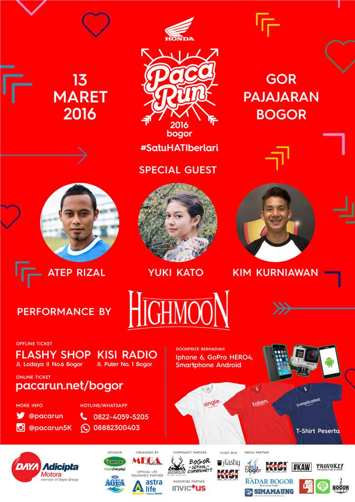 Halo! Permulai hari ini harga pendaftaran #pacaRUN2016 sudah 120rb ya, gaes. Mari diserbu~