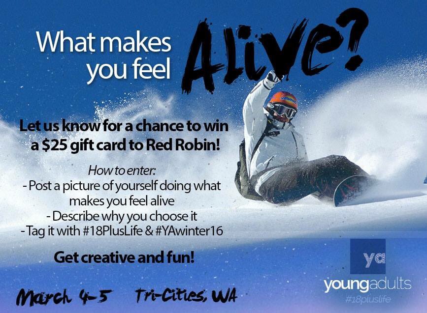 NHDYTH's tweet photo. CONTEST TIME: What makes YOU feel ALIVE?! Is it painting, hiking, singing... let us know! #18PlusLife #YAwinter16 https://t.co/3gTo966AOk