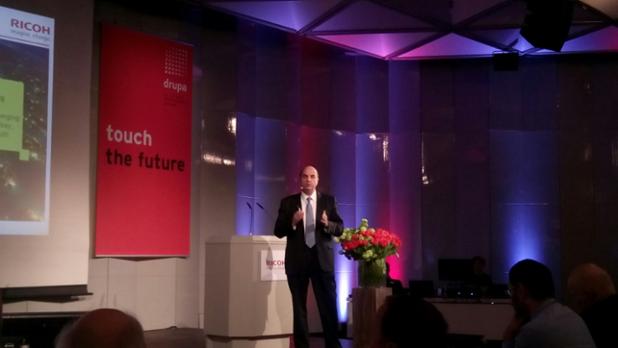 italiapub's tweet photo. "#Ricoh Pro #VC60000 can now produce at speed of 150 m/min. 25% increase" B. Chatelard @drupa @ricoheurope #drupamc https://t.co/zlsrhTXUBh