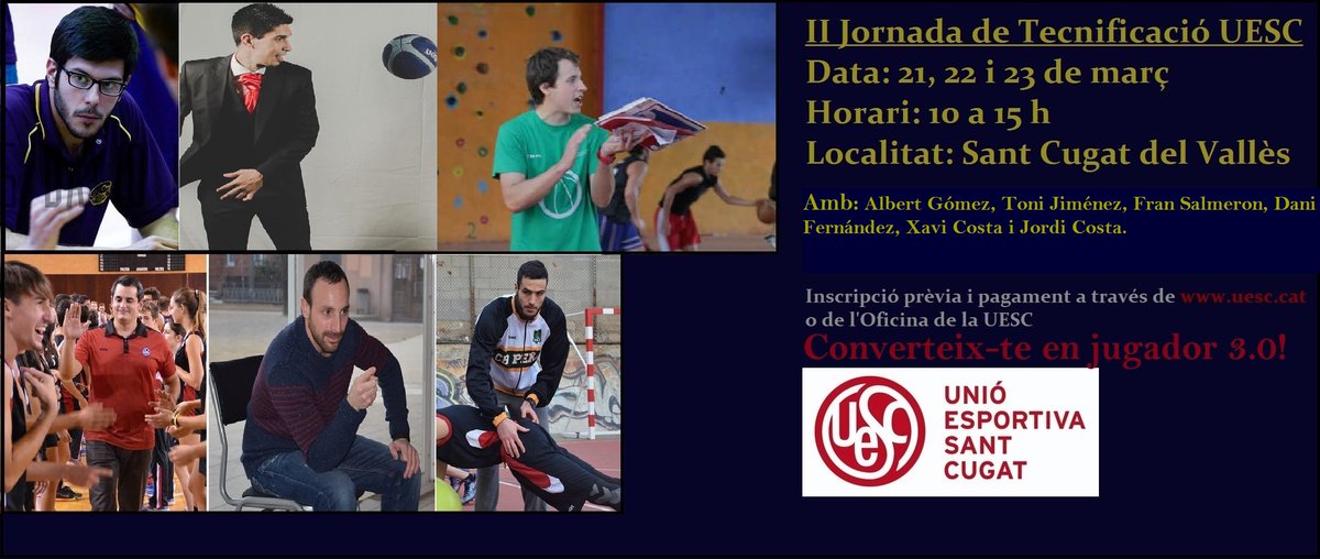 UESC_SantCugat's tweet photo. Jornades de Tecnificació UESC obertes a tothom (21, 22 i 23 de març) https://t.co/FYfLibvYYP #SetmanaSanta #infoUESC https://t.co/Vx6WZC19eg