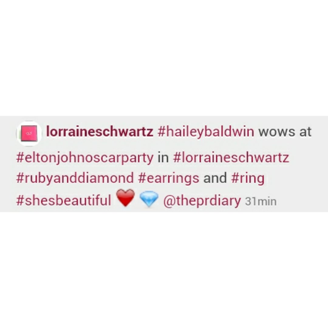 lorraineschwartz via IG: #haileybaldwin wows at #eltonjohnoscarparty in #lorraineschwartz #rubyanddiamond (+)