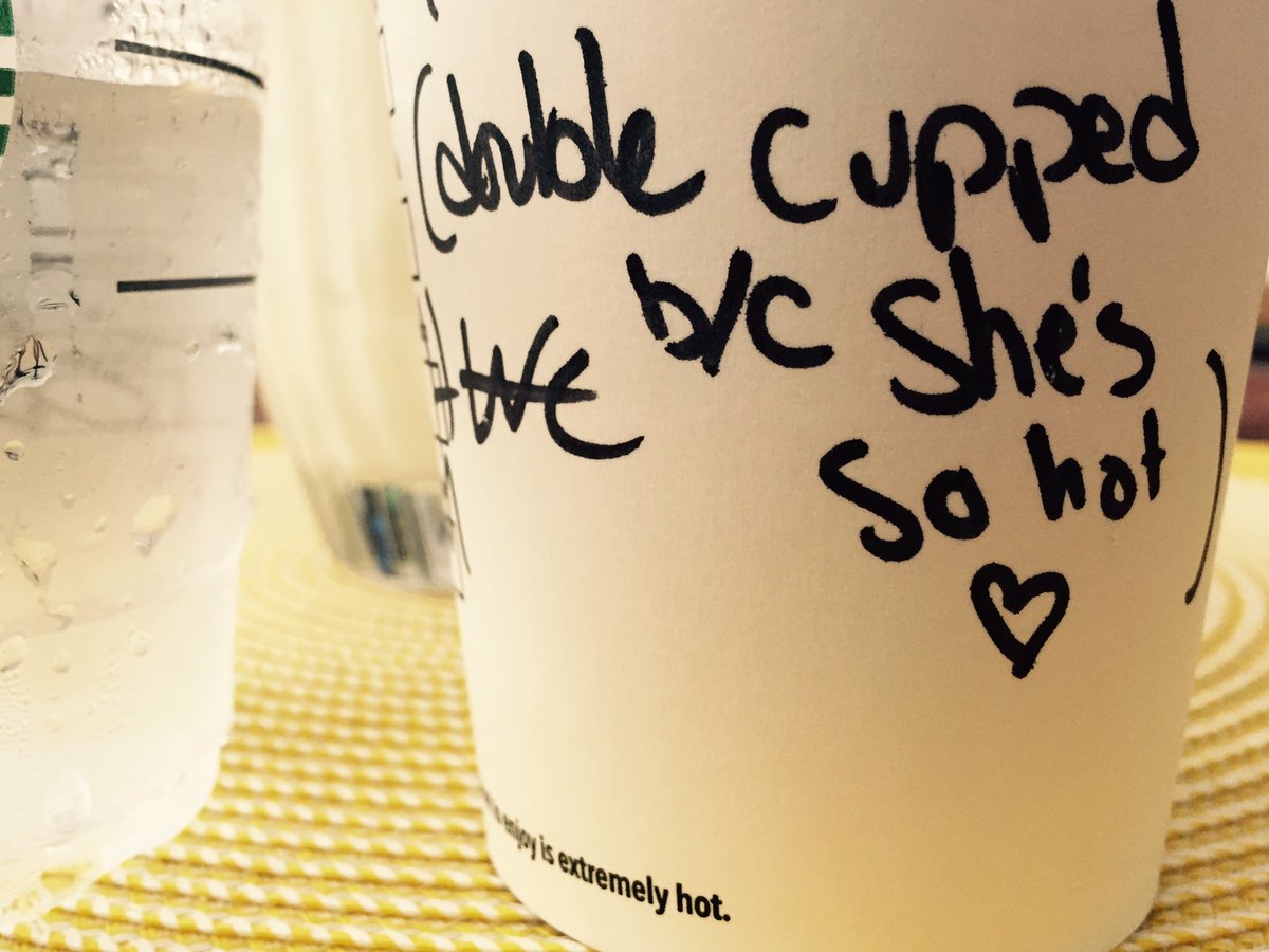 GGoodthighs's tweet photo. My baby baristas know how to make this middle-aged-lesbian-mother-of-two feel good! #malmot #starbucks #doublecupped https://t.co/2dKYjfHXAY