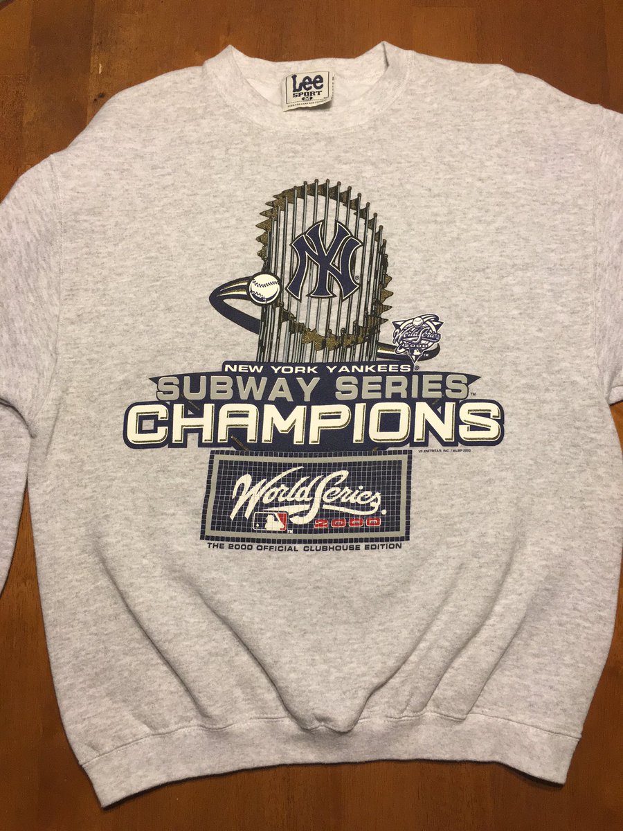 thriftDOTsupply's tweet photo. Yankees Subway Series Champions Crewneck $10 https://t.co/FS1TK54lNb https://t.co/t0WtwtHXOi