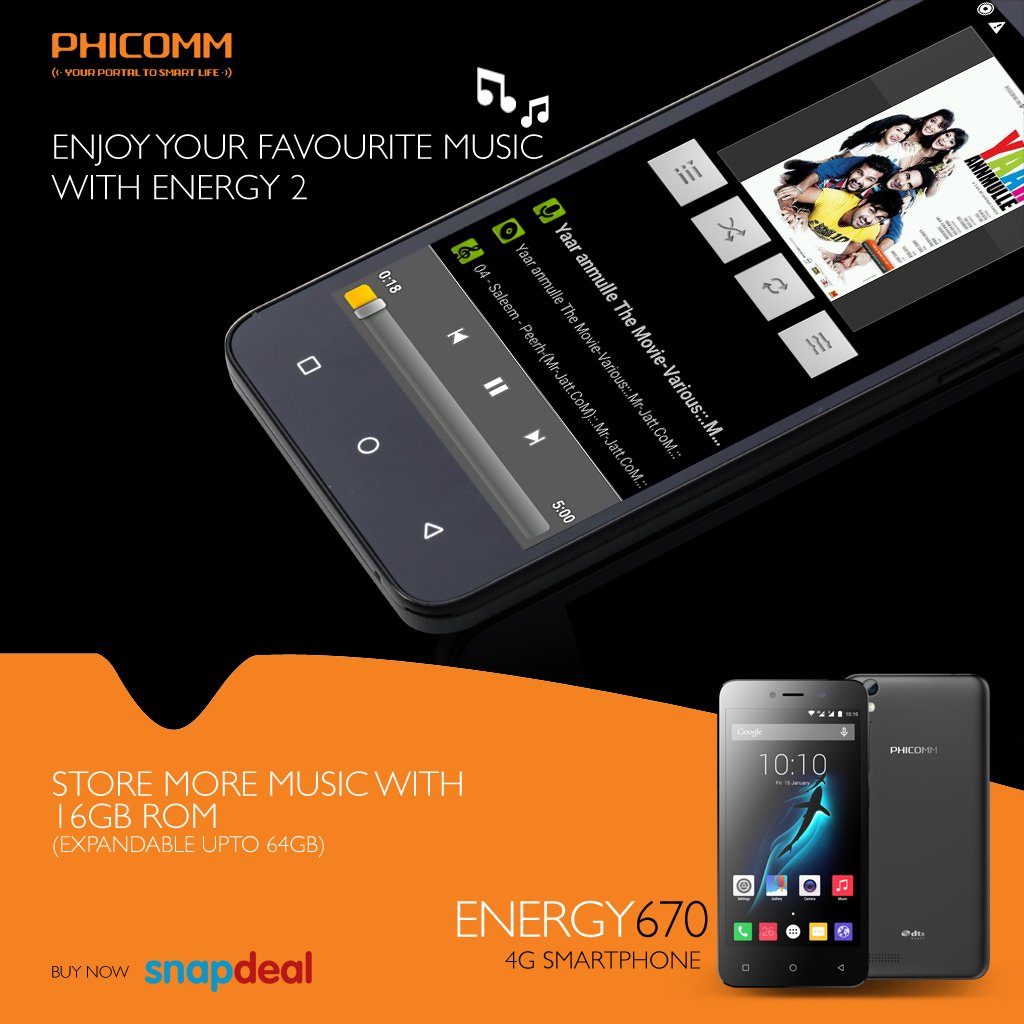 PHICOMMIndia's tweet photo. Increase your favourite music playlist with #Energy670.
Available on Snapdeal. https://t.co/jRp9OjUL6p
