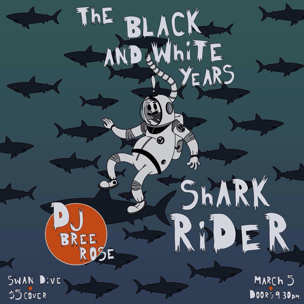 Playing this Saturday night with <a href="/blackwhiteyears/">BlackandWhiteYears</a> and @djbreerose at <a href="/swandiveaustin/">Swan Dive</a>! Take a bite out of our sounds!