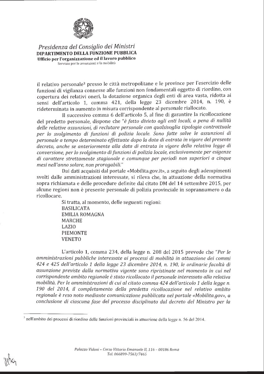 cosentinogianca's tweet photo. Circolare @FunzPub allegata su sblocco assunzioni #polizialocale
@cislfp @CislNazionale @chierchiar @michelemarocco https://t.co/Ky34XmQnvt