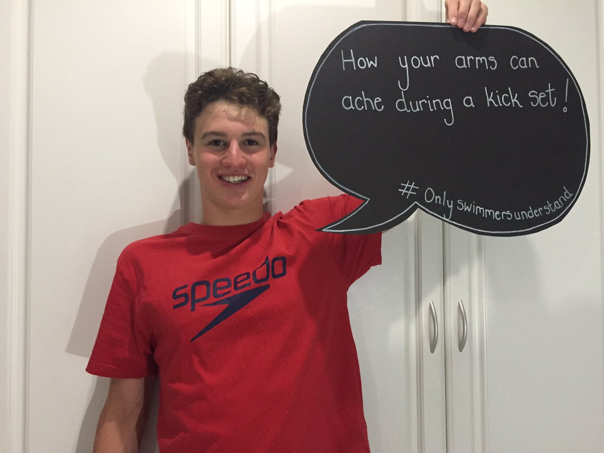 SpeedoSA's tweet photo. How your arms can ache during a kick set! #OnlySwimmersUnderstand #TeamSpeedo #MatthewMeyer https://t.co/reIHkmQU4o
